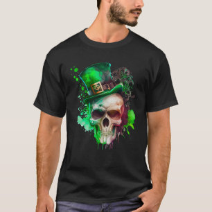 Green Kleeblatt Skull Irish Ireland St Patricks Da T-Shirt