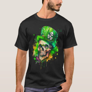 Green Kleeblatt Skull Irish Ireland St Patricks Da T-Shirt