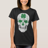 Green Kleeblatt Skull Irish Irland ST PATRICKS DAY T-Shirt (Vorderseite)