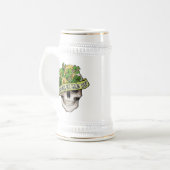 Green Kleeblatt St Patrick Gefühl Lucky Skull Bierglas (Vorderseite Links)