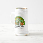 Green Kleeblatt St Patrick mit meinen Gnomen Bierglas (Vorderseite Links)