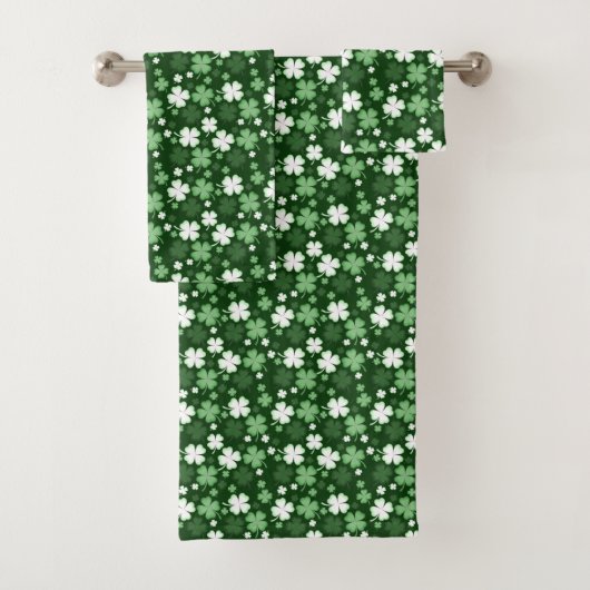 Green Kleeblatt, St. Patrick's Day Badhandtuch Set (Insitu)