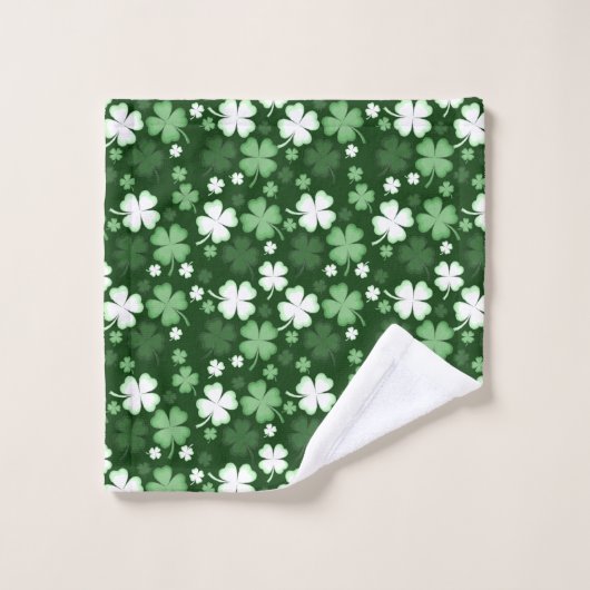 Green Kleeblatt, St. Patrick's Day Badhandtuch Set (Waschlappen)