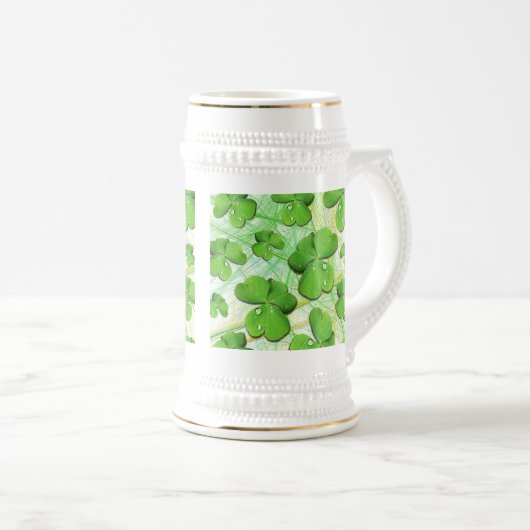 Green Kleeblatt St Patrick's Day Beer Stein Bierglas (VorderseiteRechts)