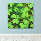 Green Kleeblatt St Patrick's Day Canvas Print Leinwanddruck (Insitu (Holzboden))