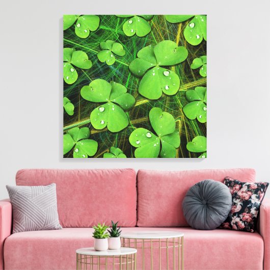 Green Kleeblatt St Patrick's Day Canvas Print Leinwanddruck (Insitu (Wohnzimmer))