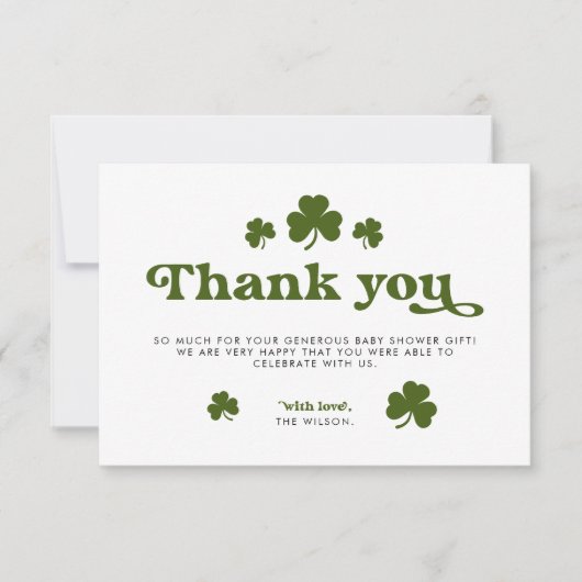 Green Kleeblatt St.Patrick's Day Danke (Vorderseite)