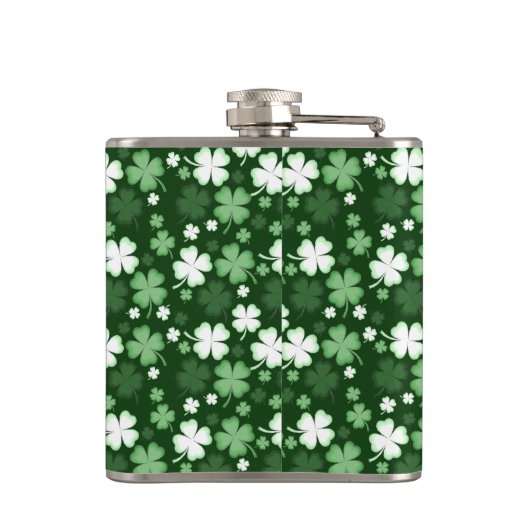 Green Kleeblatt, St. Patrick's Day Flachmann (Rückseite)