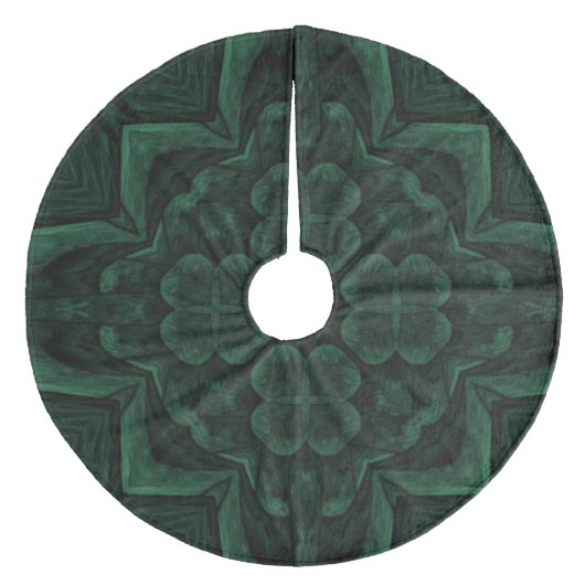 Green Kleeblatt St. Patrick's Day Fleece Weihnachtsbaumdecke (Vorderseite)