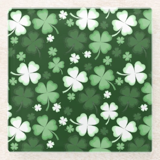 Green Kleeblatt, St. Patrick's Day Glasuntersetzer (Vorderseite)