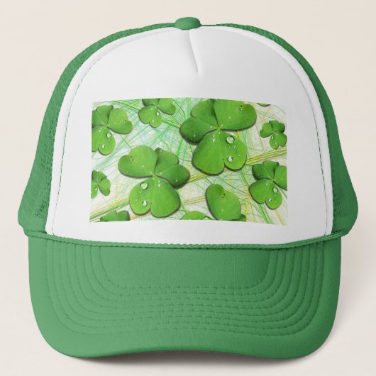 Green Kleeblatt St Patrick's Day Hat Truckerkappe (Vorderseite)
