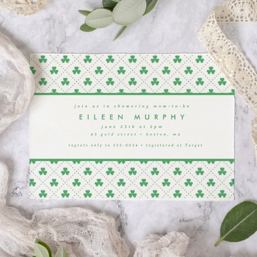 Green Kleeblatt St. Patrick's Day Irish Baby Showe Einladung