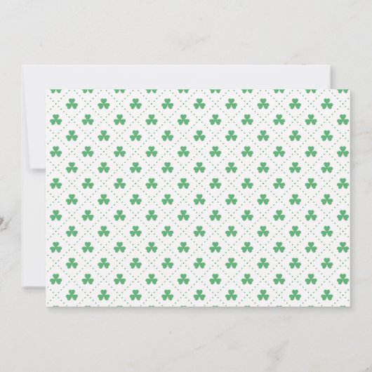 Green Kleeblatt St. Patrick's Day Irish Baby Showe Einladung (Rückseite)