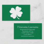 Green Kleeblatt St Patricks Day Irland Visitenkarte (Vorne/Hinten)