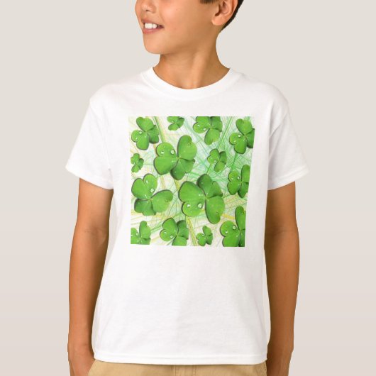 Green Kleeblatt St Patrick's Day Kids Sweatshirt T-Shirt (Vorderseite)