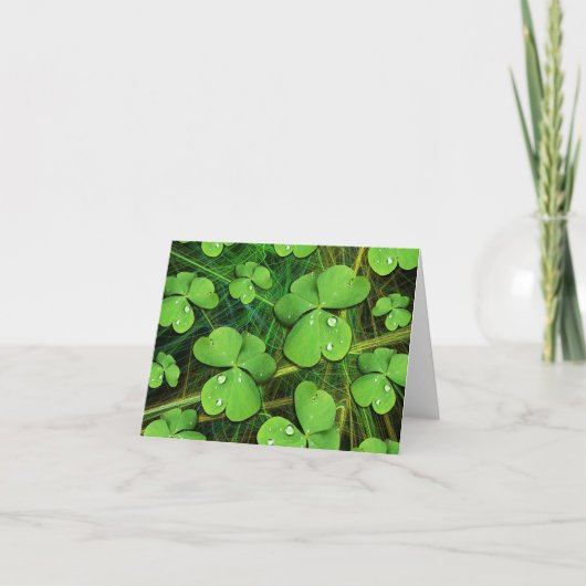 Green Kleeblatt St Patrick's Day Note Card Karte (Vorderseite)