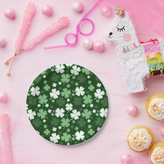 Green Kleeblatt, St. Patrick's Day Pappteller (Party)