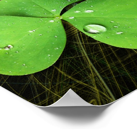 Green Kleeblatt St Patrick's Day Poster (Ecke)