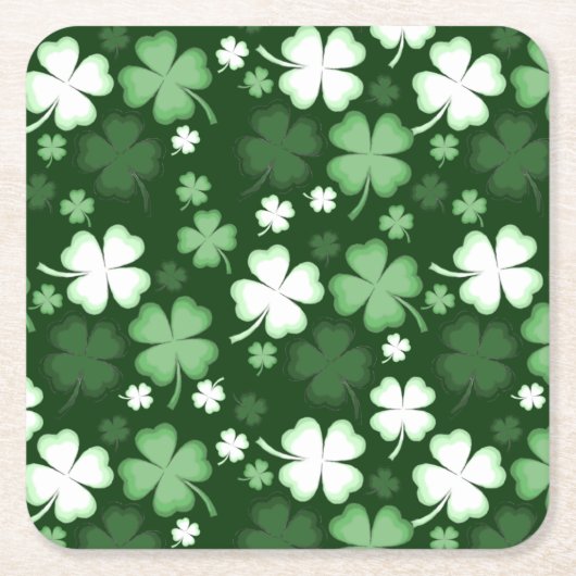Green Kleeblatt, St. Patrick's Day Rechteckiger Pappuntersetzer (Vorderseite)