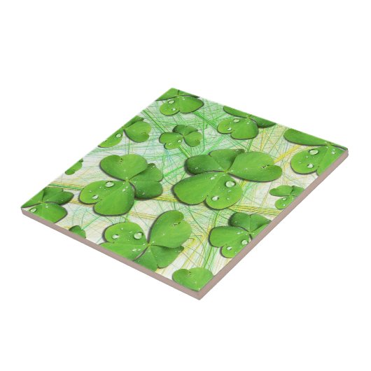 Green Kleeblatt St Patrick's iPhone 5 Case-Mate Fliese (Seite)