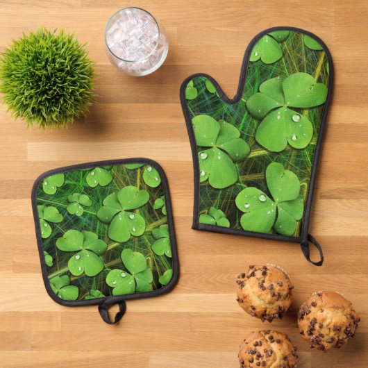 Green Kleeblatt St Patrick's iPhone 5 Case-Mate Ofenhandschuh & Topflappen-Set (Oben Unten)