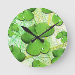 Green Kleeblatt St Patrick's iPhone 5 Case-Mate Runde Wanduhr
