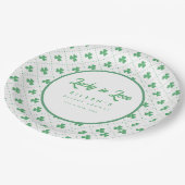 Green Kleeblatt St. Patricks Irish Brautparty Pappteller (Schrägansicht)