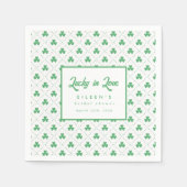 Green Kleeblatt St. Patricks Irish Brautparty Serviette (Vorderseite)