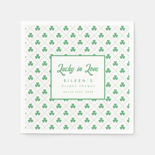 Green Kleeblatt St. Patricks Irish Brautparty Serviette (Vorderseite)