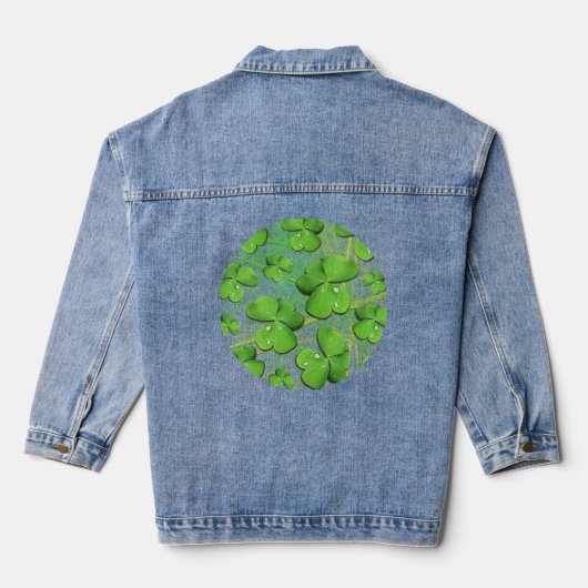 Green Kleeblatt St Patrick's Jeansjacke (Rückseite)