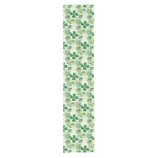 Green Kleeblatt Vierblättriges Kleeblatt St. Patri Kurzer Tischläufer (Vorderseite)