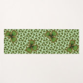 Green Kleeblatt Vintag Style Clovers Irish Yogamatte (Vorderseite (Horizontal))