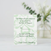 Green Kleeblatt Wedding RSVP Card Karte (Stehend Vorderseite)