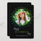 Green Kleeblatts Fotokarte Feiertagskarte (Vorne/Hinten)