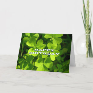 Green Kleeblatts Happy Birthday Custom Card Karte