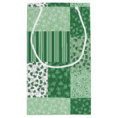 Green Kleeblatts Imitate Patchwork Kleine Geschenk Geschenktüte (Rückseite)