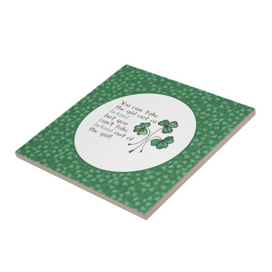 Green Kleeblatts Irish Girl Quote Keramik Tile Fliese (Seite)