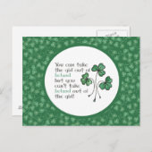 Green Kleeblatts Irish Girl Quote Postcard Postkarte (Vorne/Hinten)