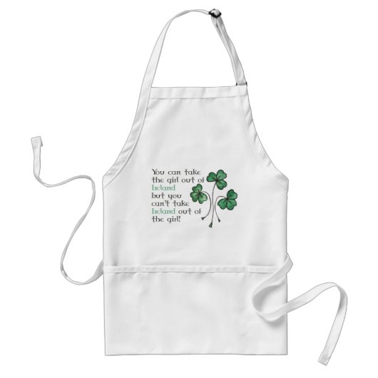 Green Kleeblatts Irish Girl Quote Sturdy Schürze (Vorne)