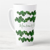 Green Kleeblatts Irish Latté Tasse Personalisiert (Linke Ecke)