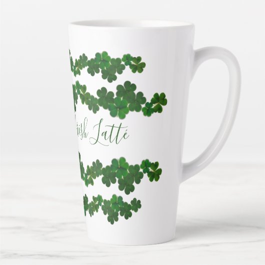 Green Kleeblatts Irish Latté Tasse Personalisiert (Rechts)