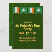 Green Kleeblatts Irish St Patricks Day Party Einladung (Vorne/Hinten)