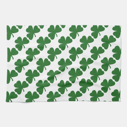 Green Kleeblatts St. Patrick's Day Geschirrtuch (Horizontal)