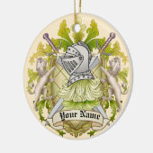 Green Knight Familienwappen Nachname-Ornament Keramik Ornament (Links)