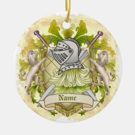 Green Knight Familienwappen Surname Keramik Ornament