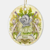 Green Knight Familienwappen Surname Keramik Ornament (Links)