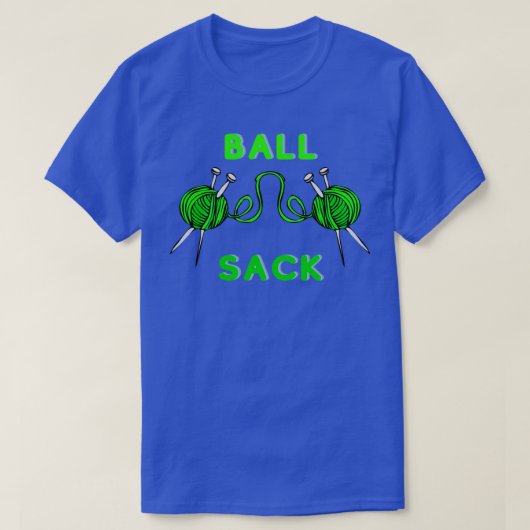 Green Knitting Ball Sack T-Shirt (Design vorne)