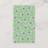Green Koala Bear Baby Dusche Begleitkarte (Rückseite)