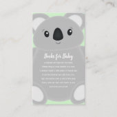 Green Koala Bear Baby Dusche Begleitkarte (Vorderseite)