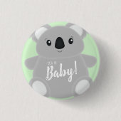 Green Koala Bear Baby Dusche Button (Vorderseite)